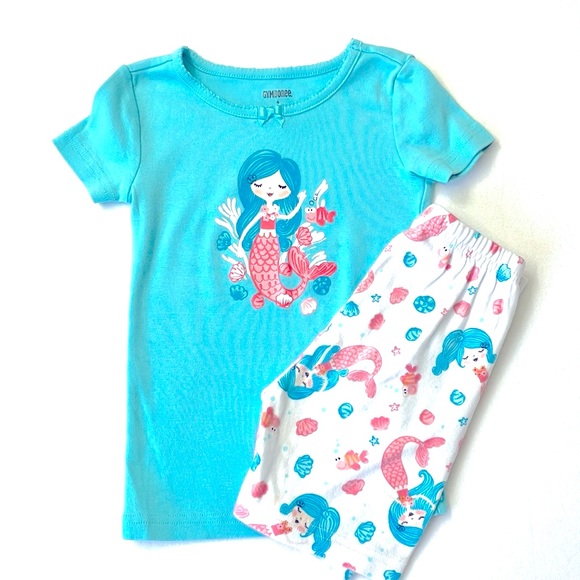 Gymboree Toddler Girl Mermaid Short Pajama Set, Size 4 - Picture 1 of 7